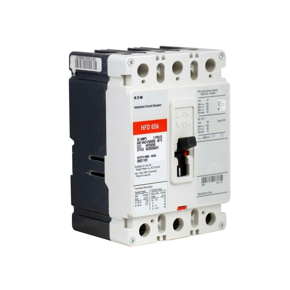 EATON 3-POLE 125A 600V MCCB 65KAIC